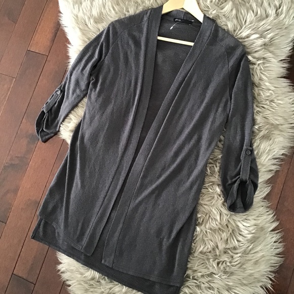 Grey light weight Open Front Sweater - Picture 2 of 10